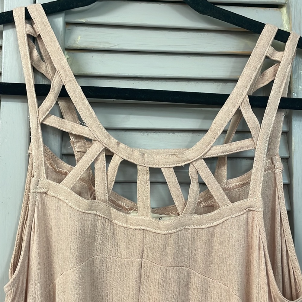 Strappy Tunic top. Nude. Easel - Picture 2 of 6